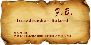Fleischhacker Botond névjegykártya